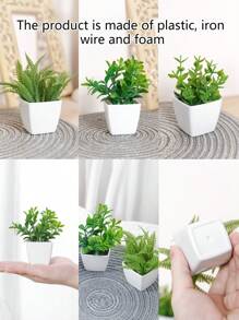 1set (3PCS) Mini Simulation Plant Pot Combination Home Living Room Bathroom Spring Party Table Top Cute Decorative Gift Gifts Birthday Graduation