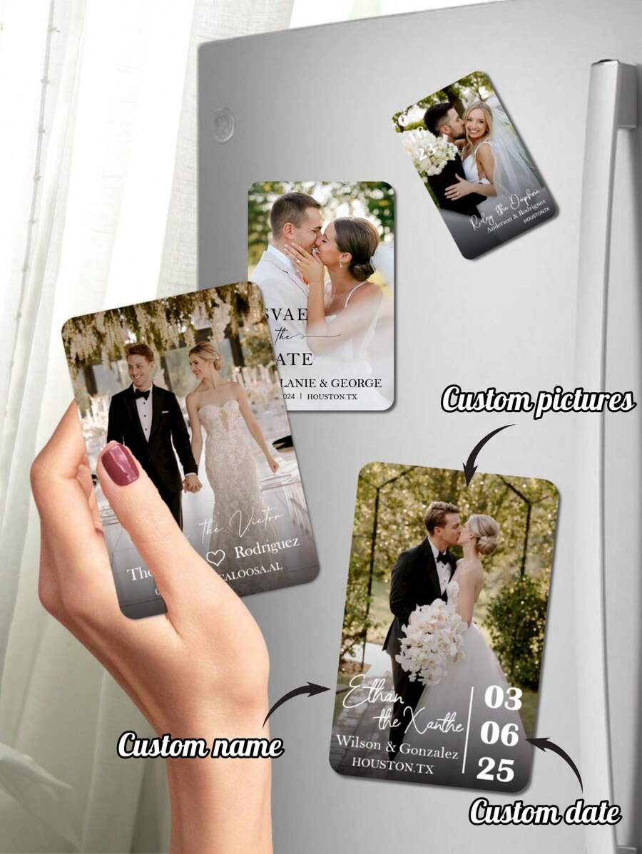 1 pieza Imán personalizado para nevera de invitación de boda, para invitación a fiesta de compromiso, decoración de boda, regalo de vacaciones y aniversario