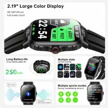 Nieuwe Hot Silicone Band Smart Watch Met 2.01" Full Screen Touch, Bellen/Beantwoorden Telefoongesprek, Stappenteller Calorieënteller, Multi-Sport Modi Afstand Volgen, USB Opladen, Melding Wekker, Compatibel met Iphone & Android Smartphones