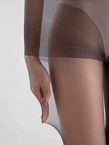 1 Pair Plus Size Black Sheer Stockings, Anti-Snag, Non-Slip, Skinny Leg Effect, Suitable For Spring, Autumn, Summer