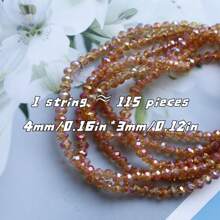 1pc/10pcs Fashion Minimalist Bright Color Glass Crystal 4mm Flat Beads Jewelry DIY Craft Supplies
