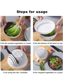 Bol hachoir à salade, emporte-pièce rapide pour couper les fruits et légumes en dés. Trancheuse à pulpe, pour des repas sains et des salades en quelques minutes. Multifonctions pour la cuisine.