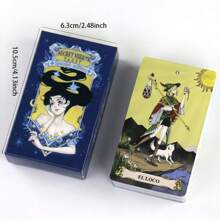 Ein Set mit 78 hochwertigen Papier Tarotkarten in Spanisch mit Spiegelfunktion, ideal für Anfänger, Familien Orakel Spiel Karten