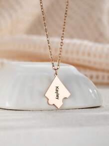 1 Pc Engraved Name Magnetic Splicing Puzzle Necklace,Personalized Stainless Steel Necklace Puzzle Piece Pendant For BFF,Engraved DIY Multiple Pieces Family Custom Name Puzzle Necklace For Sister Brother,Mother'S Day Gift Friendship Gift,Memorial Gift,Rose Gold,Stylish,Colorful,Vintage,Simple,Unisex,Casual,Cuties,Custom,Personalized,Unique,Ideal Gifts For Him,Ideal Gifts For Her,Her,Boyfriend,Girlfriend,Dad,Mom,Family,Friends,For Anniversaries,For Birthdays,For Graduation,For Prom,For Party,Mother's Day Gifts Women