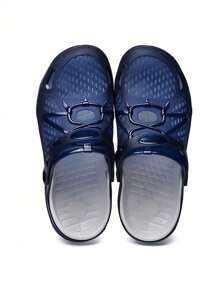 ﻿1 Pair Men's Lightweight Comfortable Clogs Hollowed Out Anti Slip Garden Shoes Men Mesh Summer Sandals For Men's Casual Outdoors Non-Slip Thick Sole Beach Flip Flops Slippers