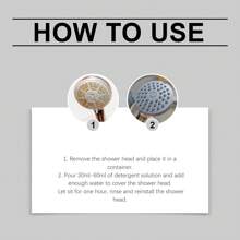 Descalcificador de alcachofa de ducha - Fórmula de doble acción para eliminar manchas. Removedor de sarro de baño. Limpieza por remojo, no corrosivo para el enchapado de cromo, fórmula de pH neutral para mantener el brillo.