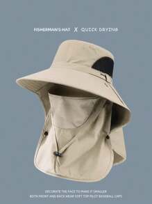Fashionable UV Protection Sun Hat Bucket Hat, Removable Mask, Suitable For Outdoor Activities, Fishing, Hiking, Mountaineering