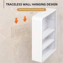 1 件非钻石壁挂式化妆品收纳盒，多功能化妆品收纳盒，带可拆卸搁板，透明浴室配件，未完成表面，节省空间的展示盒家居浴室装饰
