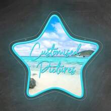 1PC Customizable Personalized Star Shaped UV Printed Neon Lights, Photo LED Logos, USB Powered Adjustable Brightness Hanging Neon Lights, Suitable For Bedrooms, Bars, Restaurants, Art Galleries, Game Rooms, Dressing Rooms, Party Decorations, And Perfect Birthday And Holiday Gifts For Friends, Family, Sons, And Daughters.
