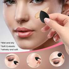 Large Size Black Makeup Sponge, Soft & Fine Texture, Suitable For Liquid Foundation Application & Concealing, Works For All Skin Types, Great Gift For Christmas & New Year