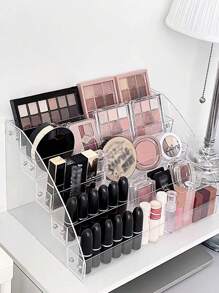 1 件 PS 化妆品收纳架，现代主义透明收纳架，适用于家庭、假日海滩、浴室收纳、卧室收纳，大容量 - 無色 - 查看 1
