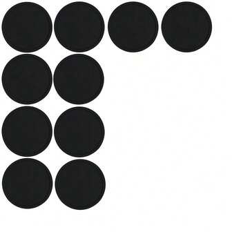 6pcs Black Silicone Cup Coasters With 1pc Plastic Holder