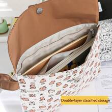 Fabric Large Capacity Book & Exam Paper Storage Bag: Mainly For Students, Suitable For Classrooms, Studies, Dorms, Etc., Can Easily Store Textbooks And Exam Papers, Also Convenient For Moving Or Carrying During Vacations.,Back To School,School Supplies