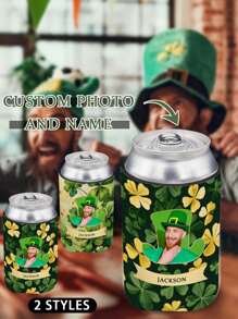 Personalized St. Patrick'S Day Cooler Holder Personalised Cooler Holder Custom Can Bottle Cozy Beverage Foam Cooling Sleeve Personalized Groom Bestman Wedding Drinking Birthday