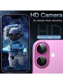 Yezodawee Scratch-Resistant Ultra Clear Tempered Glass Camera Lens Protector -Pink Camera Lens Protector For I'Phone 16 6.1-Inch And I'Phone 16 Plus 6.7-Inch, 9H Tempered Glass Metal Individual Ring Cover, HD Clear, Compatible With IPhone 15 Pro Max, 14 Plus, 13, 12, 11, 15 Pro, 15 Plus, 14 Pro - Perfect Fit, Scratch-Resistant Case Friendly (3pcs Pink) Gift For Birthday, Family, Friends Alloy Metal With Tempered Glass Full Cover, Lens Protector, Phone Accessories