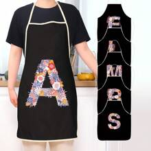 Flower Letter Series Printed Cute Party Party Wedding Polyester Peach Skin Velvet Printed Apron