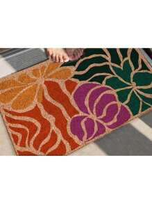Boho Doormat, Floral Design, Welcome Mat For Front Porch, Boho Floral Doormat, Bohemian Home Decor, Housewarming Gift 24X16in