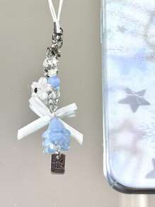 1 件“淡蓝色情书”手工串珠饰品，简约美学，适合女性日常使用，可爱的手机挂绳 - 淺藍色 - 查看 7