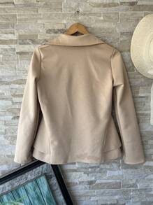 Women's Blazer Long Sleeve Neoprene Jacket Has - Rice - View 4