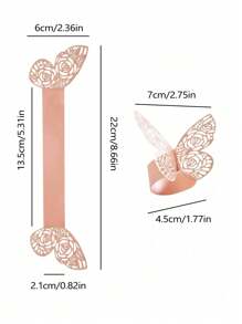 20pcs 3D Butterfly Paper Napkin Rings, Party Wedding Table Decoration, Suitable For Party, Holiday, Valentine's Day, Christmas