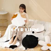 1pc Cartoon Cat Slow Rebound Memory Foam Seat Cushion, Anti-Slip Removable Round Chair Pad, Foot Pillow Gifts Birthday Graduation Office Chair Chair Cushion