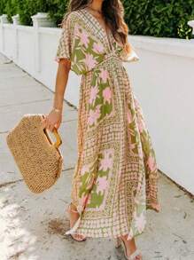 Abito da donna casual con stampa all-over, ideale per le vacanze