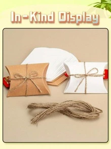100Pcs Pillow Box Rope Kraft Paper Gift Packaging Paper Box Party Gift Boxes Home Party Birthday Supply Paper Bags For Gifts For Jewelry Gifts Wedding Party Decorations Equipped - Multicolor - View 6