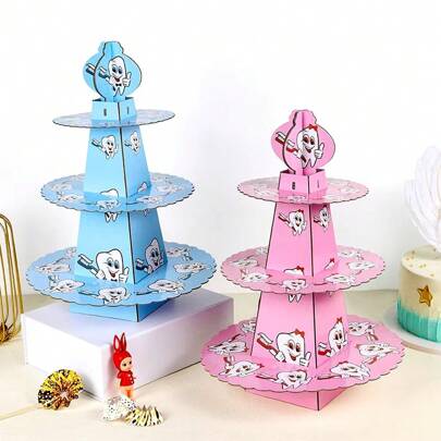 1 套第一颗牙齿主题蛋糕架装饰生日活动派对用品送礼蛋糕架