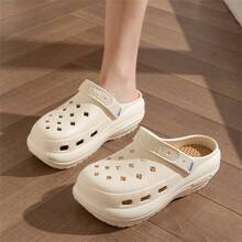 Women's Slip-On Sandals With Detachable Insoles, Closed Toe, Thick Sole, Simple, Comfortable, Non-Slip, Can Be Worn Indoor Or Outdoor, All-Match, Breathable, Beach Shoes