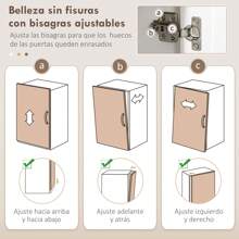 HOMCOM Alacena de Cocina Moderno Mueble Auxiliar de Cocina con 5 Puertas Estante Ajustable Cajón y Encimera de Microondas Abierta 100x40x180 cm Blanco - Blanco - Ver 7