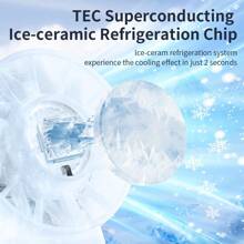 TEC Superconductor Cooling Tragbarer Typ-C USB 5200 mAh Kapazität, Lange Akkulaufzeit, Handlüfter mit Digitalanzeige, Tisch-/Standventilator, Mini-Lüfter mit bürstenlosem Motor, Hochgeschwindigkeits-Kühlgerät mit 100 Gängen und starkem Wind, Geeignet für Reisen und Ausgehen