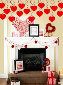 106pcs Red Heart Rain Silk Pendant Hanging Decorations Plastic Red Heart Spiral Banner, Valentine's Day Heart Shaped Hanging Decorations, Wedding Anniversary Love Party Ceiling Ribbon, Valentine's Day Party Supplies, Heart Sequin Hanging Decorations, Restaurant Window Decorations And Layout Supplies Bridal Party Wedding Ceremony Essential ,Wedding Ceremony Decor(With Lanyard) Gifts Birthday Graduation Birthday Decorations Party Decorations Bachelorette