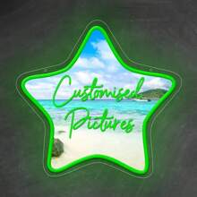 1PC Customizable Personalized Star Shaped UV Printed Neon Lights, Photo LED Logos, USB Powered Adjustable Brightness Hanging Neon Lights, Suitable For Bedrooms, Bars, Restaurants, Art Galleries, Game Rooms, Dressing Rooms, Party Decorations, And Perfect Birthday And Holiday Gifts For Friends, Family, Sons, And Daughters.