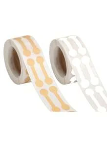  500/1000PCS Price White Jewelry Stickers For Small Business, Jewelry Price Tags Self Adhesive, White Blank Jewelry Price Label Roll For Clothing Ring Necklace Earring Price Identify Rectangle Label, Dumbbell Jewelry Stickers Jewelry Repair Tags, Kraft Paper, Blank Price Indentification Tags - Multicolor - View 14