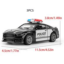 1 pieza Coche de policía miniatura de aleación de zinc, con retroceso: regalos de fiesta coloridos, juguetes, adornos de coche, adornos de habitación para mejorar las habilidades manuales de los niños, ¡diversión y educación científica en el festival escolar! Dar regalos en Navidad, coches, modelos de coches, coches en miniatura, Mustang, coche de policía, Mustang, cosas de policía, coche de policía para niños, de vuelta a la escuela