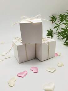 5/10/50 piezas Cajas de regalo cuadradas de papel Kraft marrón vintage, suministros para fiestas y embalaje