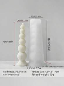 3D Ball Layered Geometric Mold Set, Soft Silicone, Heat Resistant & Easy Demold, Multi-Scene DIY Tools For Candle, Resin, Soap, Modern Home Decor, Holiday Creative Gift, Meditation Healing Companion - White - View 15