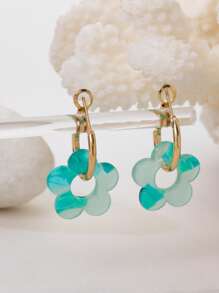 1 paire de boucles d'oreilles acryliques minimalistes et de luxe, légères et bleu clair, convenant aux femmes pour un port quotidien, parfait cadeau pour les amis
