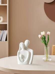 1pc Nordic Style Cozy Three Members Abstract Art Resin Craft Home Decoration Ornament Best - White - View 6