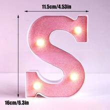 16cm/21cm 創意粉色發光 LED 跑馬燈字母與數字夜燈，電池供電 LED 字母燈，適用居家裝飾、臥室桌面裝飾、婚禮求婚生日派對裝飾字母燈，1 18 16 歲生日派對裝飾數字燈 - 粉色 - 查看 21