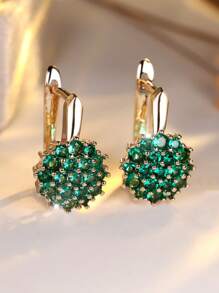 1 Par de Pendientes de Lujo con Circonita de Girasol y Copo de Nieve, Adecuados para Bodas, Damas de Honor, Esposa, Hija, Regalo del Día de San Valentín