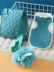 3pcs,Bath Towel Set, Double Face Bath Exfoliating Gloves, Extra Long Exfoliating Bath Towel - Extreme Body Back Exfoliating Bath Brush, Massage Scrub Exfoliating And Bath Loofah Sponge Decontamination Set