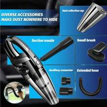 Handheld Cordless Vacuum Cleaners, Portable Car Vacuum Cleaners With Washable Filters, Mini Handheld Portable Vacuum Cleaners And A Wide Range Of Car, Home And Kitchen Accessories - 黑色 - 查看 5