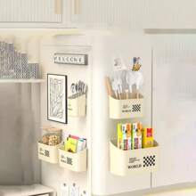 Fridge Side Wall-Mounted Magnetic Storage Box, Large Capacity Kitchen Organizer No-Drill