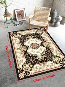 1 st. 'Bohemian, Golden Pattern, Beige Wine Glass Shape, Round Flower' Antislipbestendig tapijt, Machinewasbaar, Tapijt voor entree Woonkamer Slaapkamer Kinderkamer, Buitenpatio Tuin Tuindecoratie Tapijt, Woondecoratie, Kamerdecoratie, Gebiedskleed, Wandtapijt