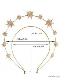 1pc Women's Golden Alloy Baroque Crystal Bridal Headpiece, Suitable For Runway Shows Or Parties