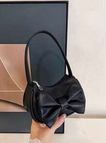 1pc Sweet PU Bow Handbag Shoulder Bag, Casual & Fashionable Solid Color Small Bag, Meets All-Match Storage Needs, Multiple Colors Available, Exquisite & Versatile, Suitable For Daily Travel, Shopping, Photography, All Seasons, Great Gift For Teenagers - Bow Handbag - View 14