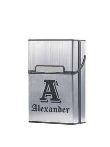 1 Stück Herren personalisierte ultradünne kreative Aluminiumlegierung tragbare Zigarettenbox mit personalisierter Lasergravur, stoßfest, feuchtigkeitsgeschützt, weich und hart universal Zigarettenbox geeignet als Valentinstag Geschenk, Jahrestags Geschenk, Vatertags Geschenk, Geschenk für Freund, Geschenk für besten Freund