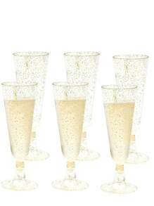 25Pcs/50Pcs Champagne Flutes Plastic Silver Champagne Glasses Clear Reusable Champagne Flutes Crystal Champagne Flutes Plastic Glasses Plastic Toast Flutes For Weddings Party Glasses - Multicolor - View 14