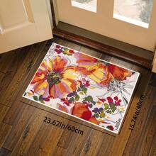 Mata przyjazna dla zwierząt Blue Early Spring Floral Pattern, miękka, wodoodporna i nadająca się do prania w pralce. Nadaje się do salonu, sypialni, kuchni, tarasu, patio. Dywan wejściowy, dywan dekoracyjny. Mały rozmiar odpowiedni do maty do kojca dla zwierząt.